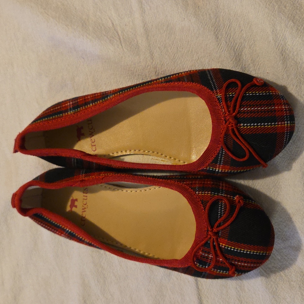 Crewcuts Tartan Plaid Girls Ballet Flats Size 10 New With Tags
